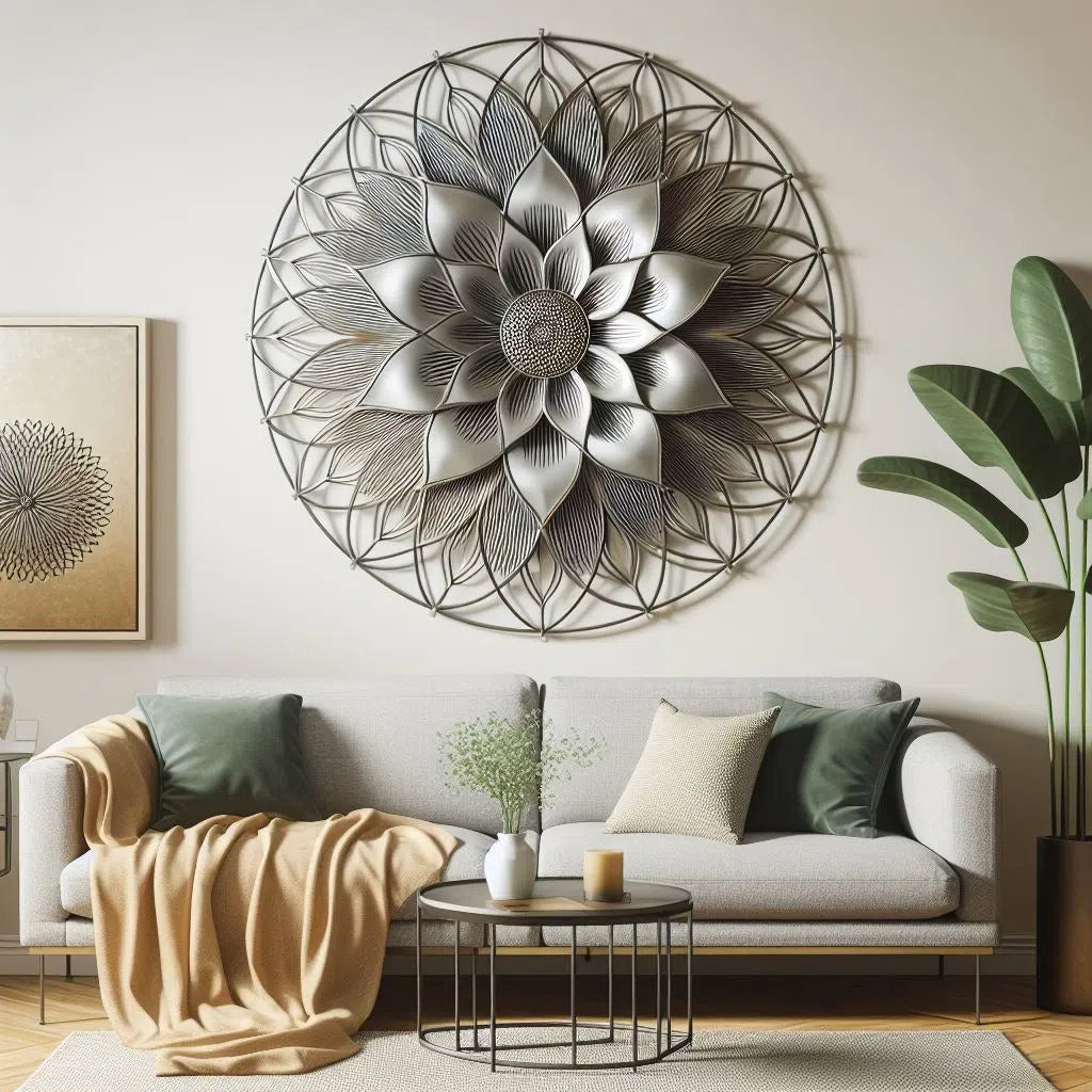 Floral Fantasy: Metal Wall Art with Intricate Flower Design