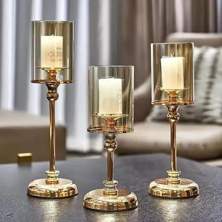 Luxury Glass & Metal Candle Holder