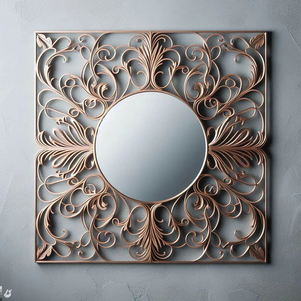 Mystique Elegance: Bronze Accented Wall Mirror