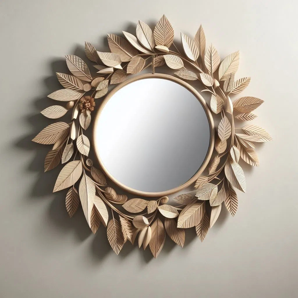 Sunburst Radiant Gold Leaf Wall Mirror